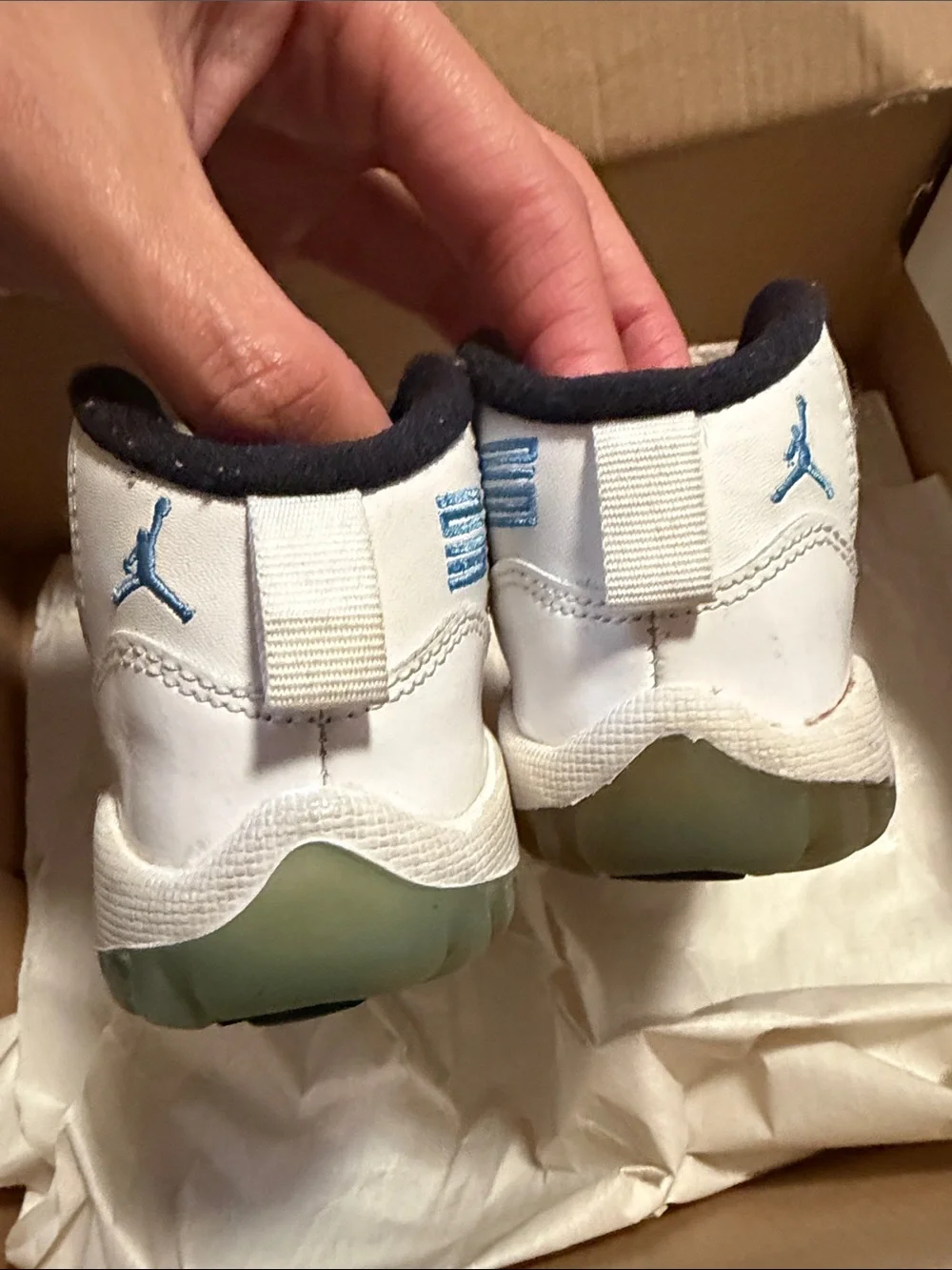 Jordan Kids White and Navy High-Top Sneakers